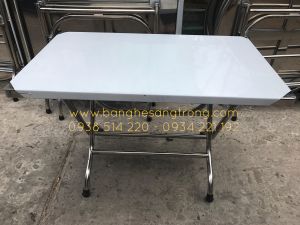 BÀN CHỮ NHẬT 0.7X1.2(M) "INOX 304" KHÔNG GỈ (CAO 0.75M, MẶT BÀN DÀY 0.7MM, CHÂN BÀN ỐNG PHI 32 DÀY 0.7MM)