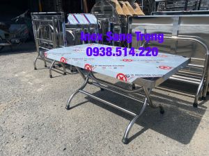 BÀN CHỮ NHẬT 7X12 LÙN (CAO 0.55M, MẶT BÀN DÀY 0.8MM, CHÂN BÀN ỐNG PHI 32 DÀY 0.8MM).